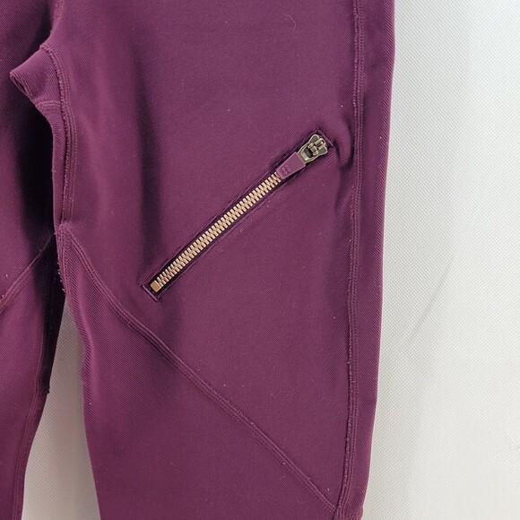 Sweaty Betty London Leggings Womens Small Full Length Zipper Pockets Maroon - Picture 9 of 16